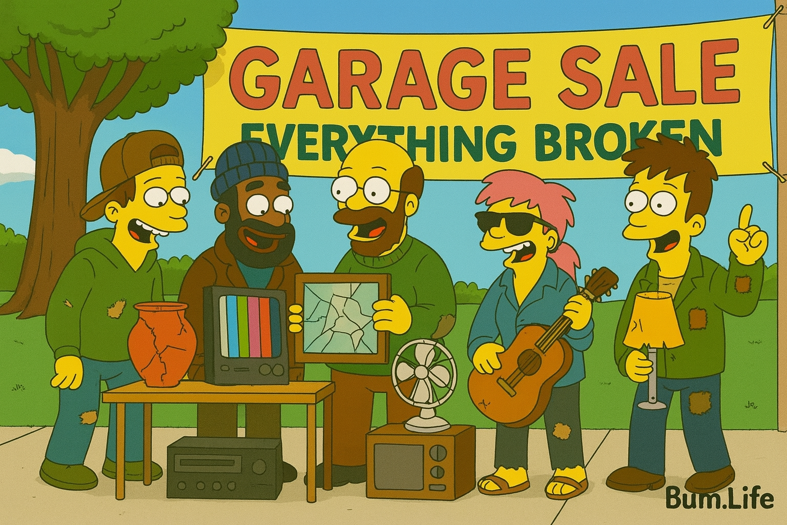 Vente de garage _ Tout cassé